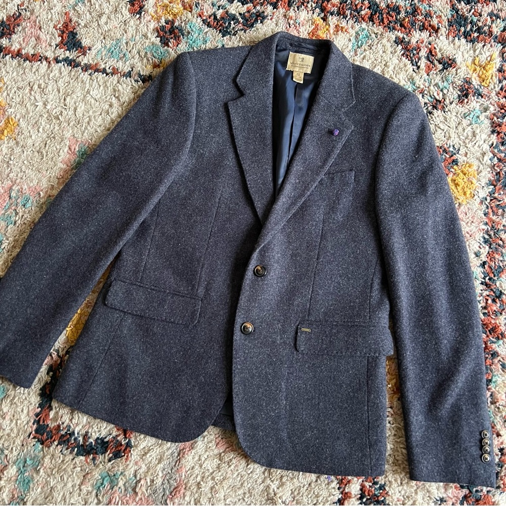 Scotch & Soda Men’s Wool Blazer in Navy